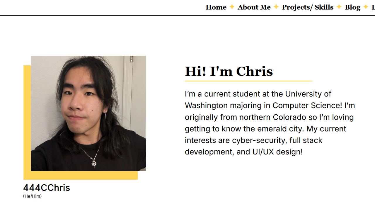 Screen shot of the home page of this website